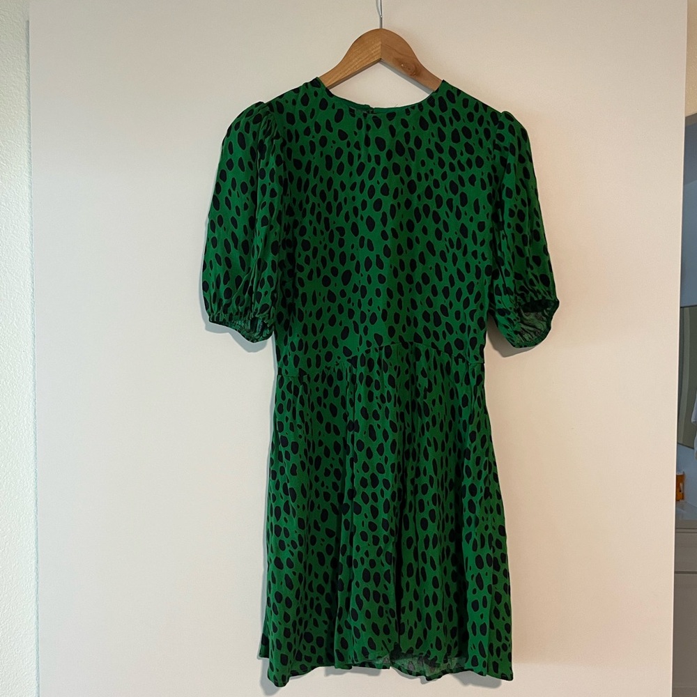 Reformation Green and Black Mini Dress